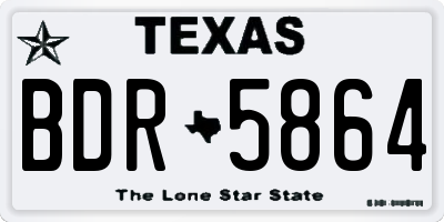 TX license plate BDR5864