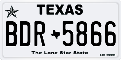 TX license plate BDR5866