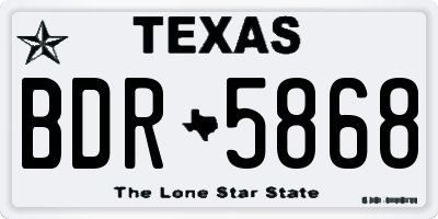 TX license plate BDR5868