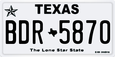 TX license plate BDR5870