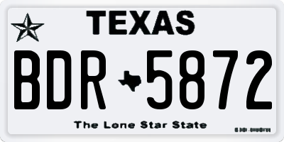 TX license plate BDR5872