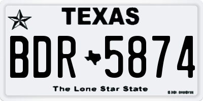 TX license plate BDR5874