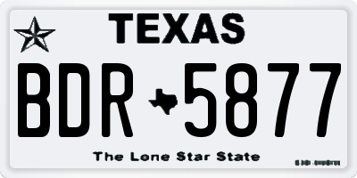 TX license plate BDR5877