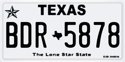 TX license plate BDR5878