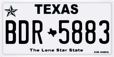 TX license plate BDR5883