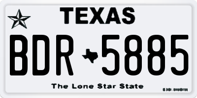 TX license plate BDR5885
