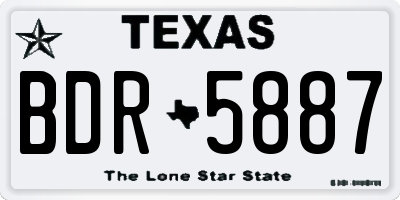 TX license plate BDR5887