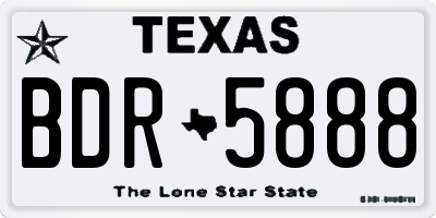 TX license plate BDR5888