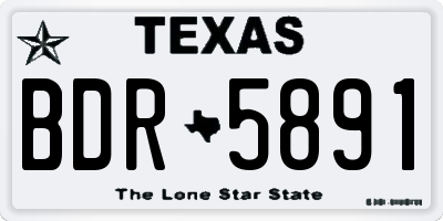 TX license plate BDR5891