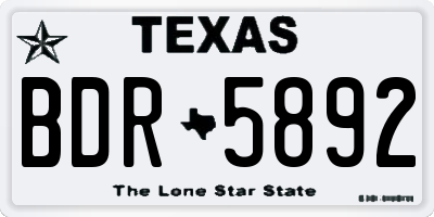 TX license plate BDR5892