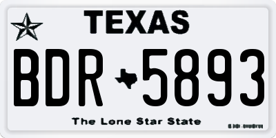 TX license plate BDR5893