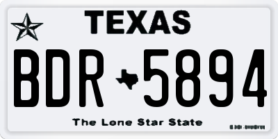 TX license plate BDR5894