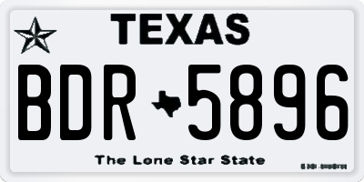 TX license plate BDR5896