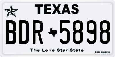 TX license plate BDR5898