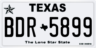 TX license plate BDR5899