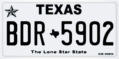 TX license plate BDR5902
