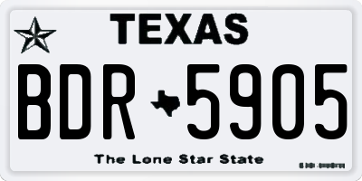TX license plate BDR5905