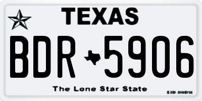 TX license plate BDR5906