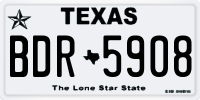 TX license plate BDR5908