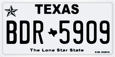 TX license plate BDR5909