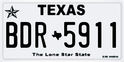 TX license plate BDR5911