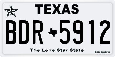 TX license plate BDR5912