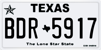 TX license plate BDR5917