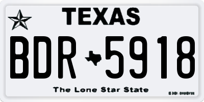 TX license plate BDR5918