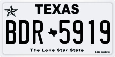 TX license plate BDR5919