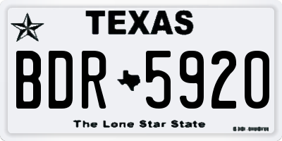 TX license plate BDR5920