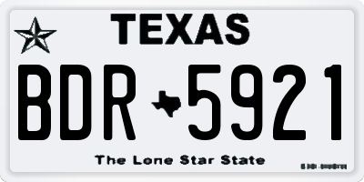 TX license plate BDR5921