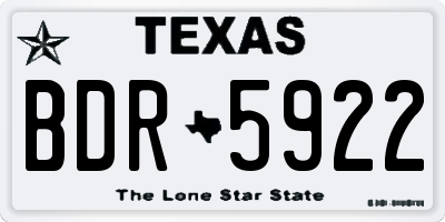 TX license plate BDR5922