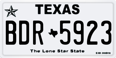 TX license plate BDR5923