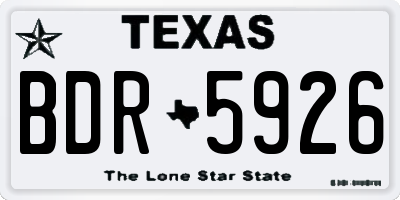 TX license plate BDR5926
