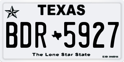 TX license plate BDR5927