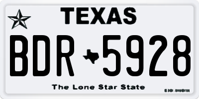 TX license plate BDR5928