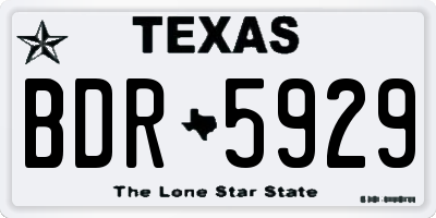 TX license plate BDR5929