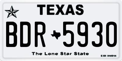 TX license plate BDR5930