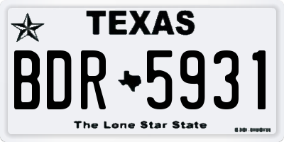 TX license plate BDR5931