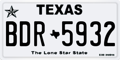 TX license plate BDR5932