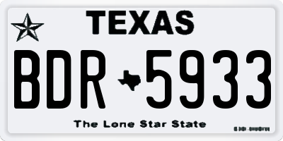 TX license plate BDR5933
