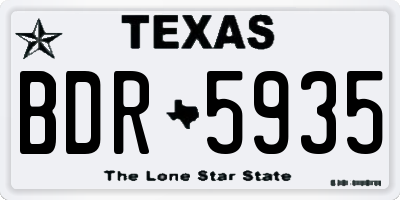 TX license plate BDR5935