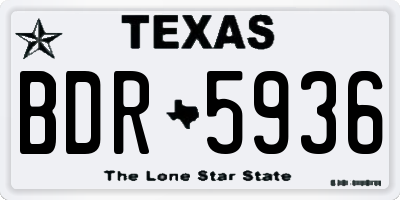 TX license plate BDR5936