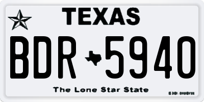 TX license plate BDR5940