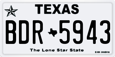TX license plate BDR5943