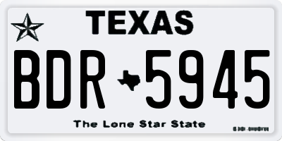 TX license plate BDR5945