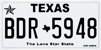 TX license plate BDR5948