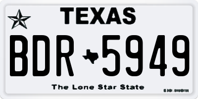 TX license plate BDR5949