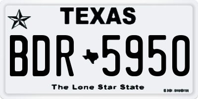 TX license plate BDR5950