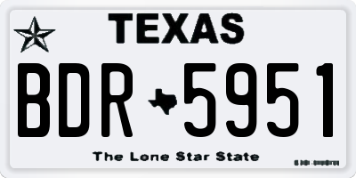 TX license plate BDR5951